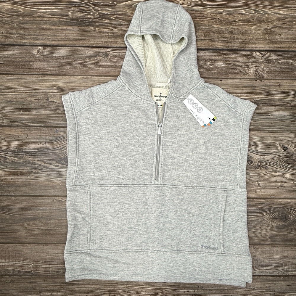 Smartwool Women's‎ Recycled Terry Short Sleeve Hoodie Sweatshirt Gray Sz XL NEW - Picture 2 of 9